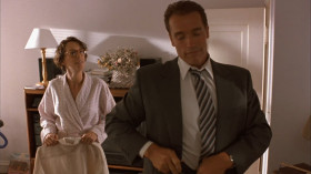 <b>Helen Tasker:</b> - Listen, the plumber called. He says he has to dig under the slab or something that's gonna cost $600.
<b>Harry Tasker:</b> - That's okay.
<b>Helen Tasker:</b> - It's not okay. It's extortion.
<b>Harry Tasker:</b> - What did you tell him?
<b>Helen Tasker:</b> - I slept with him and he said he'd knock off $100.
<b>Harry Tasker:</b> - That's good thinking. Bye, honey.