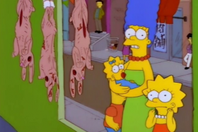 - Mom, are those rabbits dead? 
- No, Lisa, they’re just sleeping... upside down... and inside out.