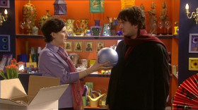 Fran: Bernard, do you want this? Buy this.
Bernard: What is it?
Fran: It's a thing.
Bernard: Is it?
Fran: Yes.
Bernard: What does it do?
Fran: It's very in.
Bernard: You don't know what it is, do you?
Fran: I-it's very now.