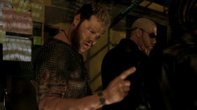 <b>Asad:</b> - What happens at sunrise?
<b>Blade:</b> - We hunt.
<b>Asad:</b> - In broad daylight?
<b>Reinhardt:</b> - You gotta be fucking joking.
<b>Abraham Whistler:</b> - You better get you some sunscreen, buttercup.
<b>Chupa:</b> - Listen, shitkicker. You're about one cunt hair away from hillbilly heaven.
<b>Abraham Whistler:</b> - I love it when you talk dirty.