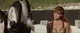 - Magnificent. You have nothing more to learn, Red Sonja. You are the master of the master. Never have I seen your equal. Sonja, you must learn to like
men a little better. They are not all evil.
- We must judge by our own experience, grand master.
- I know. But in life, all is not swordplay. Hatred of men in a lovely young woman - it could be your downfall.
- I don't hate all men, grand master.
- That would have been music to my ears 30 years ago.