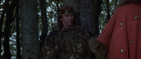 - No man may have me unless he has beaten me in a fair fight.
- So the only man that can have you is one who has tried to kill you. That's logic. If you yield only to a conqueror, then prepare to be conquered...