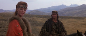 <b>Red Sonja:</b> - Hablok is over there.
<b>Prince Tarn:</b> - When it's rebuilt, you must come to visit us. I'm sure to need a queen someday.
<b>Red Sonja:</b> - You'll find one.
<b>Kalidor:</b> - Whoever she is, prince, choose carefully. I make it a rule never to take a woman unless she can beat me in a fair fight.