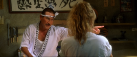- How come I always have to get the sake? You listen we... For thirty years, you make the fish, I get the sake. If this were the military, I'd be General by now.
- Oh, so you'd be General, huh? If you were General, I'd be emperor, and you'd still get the sake - and you'd still get the sake. So shut up and get the sake.

