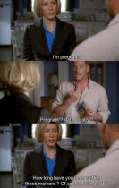 - I'm pregnant! 
- Pregnant with a baby?
- How long have you been sniffing those markers? Of course, with a baby. 