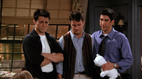 - Carol? I was wondering if Joey could ask you a question about breast-feeding?
- Sure.
- Uh... Does it hurt?
- It did at first, but not anymore.
- So, uh, how often can you do it?
- As much as he needs.
- Oh, okay, I got one, I got one. Uh... If he blows into one, does the other one get bigger? 