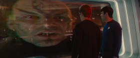 - This is Captain James T. Kirk of the U.S.S. Enterprise. Your ship is compromised. Too close to the singularity to survive without assistance, which we are willing to provide.
- Captain, what are you doing?
- Showing them compassion may be the only way to earn peace with Romulus. It's logic, Spock. I thought you'd like that.
- No, not really. Not this time.