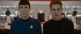 - This is Captain James T. Kirk of the U.S.S. Enterprise. Your ship is compromised. Too close to the singularity to survive without assistance, which we are willing to provide.
- Captain, what are you doing?
- Showing them compassion may be the only way to earn peace with Romulus. It's logic, Spock. I thought you'd like that.
- No, not really. Not this time.