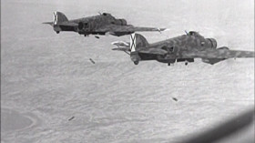 The feeble international response to the Spanish civil war was even more disheartening. Fighting erupted in July, 1936, when general Francisco Franco's forces set out to topple the elected Spanish Republic and establish a fascist regime. <...> Hitler and Mussolini, who sent abundant aid and thousands of troops. Hitler supplied his feared condor legion, whose bombing of guernica was depicted by Pablo Picasso in his famous mural.