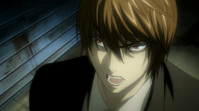 That's right. I am Kira. And what can you do? Kill me right here? Hear this. I'm not only Kira. But I'm also... God of the new world! Kira has become law in the world we now live. He's the one who's maintaining order. I have become Justice. The only hope for mankind. Kill me? Is that really the right thing to do? Since Kira's appearance six years ago, wars have stopped and global crime rates have been reduced by over 70 percent. But, it's not enough. This world is still rotten! With too many rotten people. Somebody has to do this! When I first got that notebook, all those years ago, I knew I had to do it. No, I was the only one who could! I understood that killing people was a crime... There was no other way! The world had to be fixed! A purpose given to me! Only I could do it. Who else could have done it? And come this far? Would they have kept going? The only one... who can create a new world... is me.
