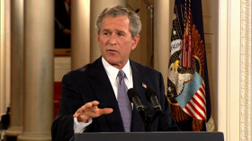At his presidential daily briefing on August 6th, Where the threat of al qaeda operatives Hijacking planes was discussed, Bush disdainfully told his c.I.A. Briefer... George w. Bush: All right,
you've covered your ass now. Stone: Yet with a straight face, Bush told a news conference in April 2004... Had I had any inkling whatsoever That the people were gonna fly airplanes into buildings, We would have moved heaven and earth to save the country.