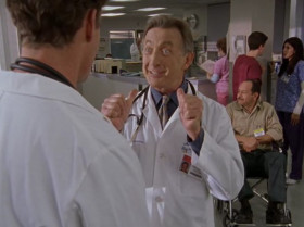 What has two thumbs and still doesn't give a crap? Bob Kelso. I though we'd met.