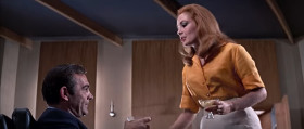<b>Mr. Osato:</b> - Mm-hm. You should give up smoking. Cigarettes are very bad for your chest.
<b>Helga Brandt:</b> - Mr Osato believes in a healthy chest.
<b>James Bond:</b> - Really?