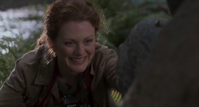 She has to touch it. She can't not touch. She's going right up to it. Once she sees something, she has to...