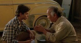 - Walk on road. Walk right side, safe. Walk left side, safe. Walk middle, sooner or later, you get squished just like grape. Here, karate same thing. Either you karate do, yes, or karate do, no. You karate do, "guess so," just like grape. Understand?
- Yeah, I understand.
