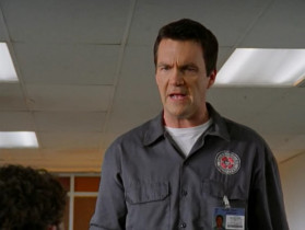 - Hey, what are you doing Frankeinstein?
- Photo journal for my photography class.
- Terrific. Could I see your camera? Hmm. Very interesting. Oh, there's film in it.
- Hey! All my pictures were in there! Dead patient with fancy shirt, dead patient without fancy shirt, me in fancy shirt being yelled at by angry family.