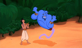 It's all part and parcel of the whole genie gig. Phenomenal cosmic powers... Itty bitty living space.