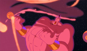 It's all part and parcel of the whole genie gig. Phenomenal cosmic powers... Itty bitty living space.
