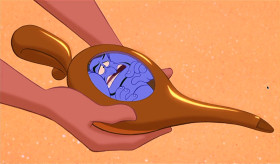 It's all part and parcel of the whole genie gig. Phenomenal cosmic powers... Itty bitty living space.