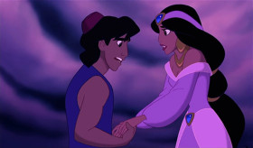<b>Iago:</b> - Or should we say Aladdin?
<b>Jasmine:</b> - Ali?
<b>Aladdin:</b> - Jasmine, I tried to tell you. I'm just...
<b>Jafar:</b> - So Ali turns out to be merely Aladdin
Just a con, need I go on
Take it from me his personality flaws
Give me adequate cause
To send him packing on a one-way trip
So his prospects take a terminal dip
His assets frozen, the venue chosen
Is the ends of the Earth, whoopee!