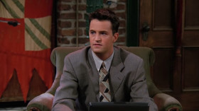 - The One With the List. All right, check out this bad boy! Twelve megabytes of RAM, 500-megabyte hard drive... built-in spreadsheet capabilities... and a modem that transmits at over 28,000 BPS.
- What will you use it for?
- Games and stuff.
