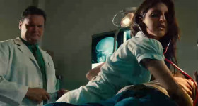 - I can feel your eyeballs on my uterus.
- Woah, woah, woah, at least it's not on your colon.