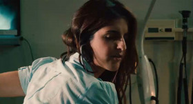 - I can feel your eyeballs on my uterus.
- Woah, woah, woah, at least it's not on your colon.