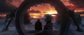 - So, this is how it's all going to end, is it, ey? Me, alone on a dead planet, with a manically depressed robot.
- You think you've got problems. What are you supposed to do, if you are a manically depressed robot?